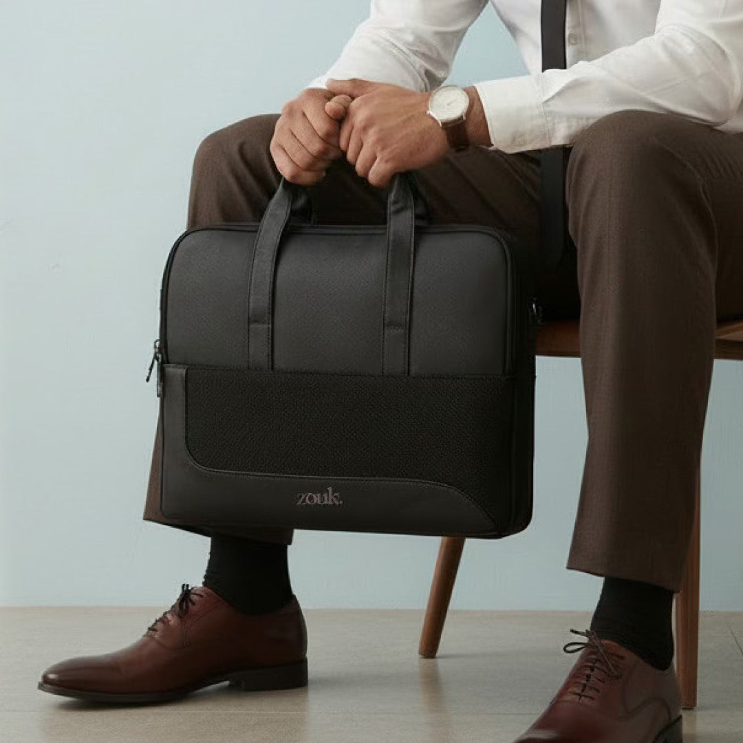 Jet Black Office Laptop Bag (Black)