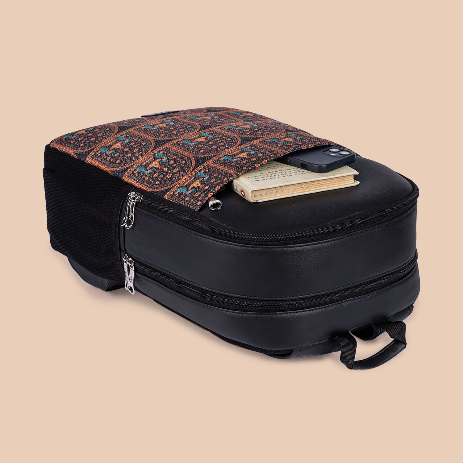 Royal Indian Peacock Motif Statement Backpack