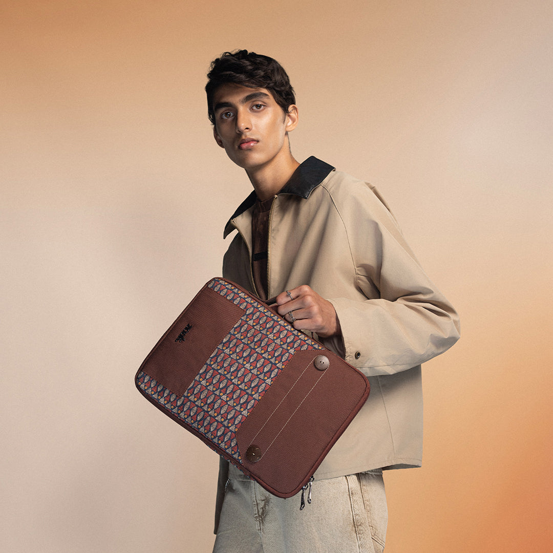 Indore Mosaic Urban Laptop Sleeve - 15.6inch (Brown)