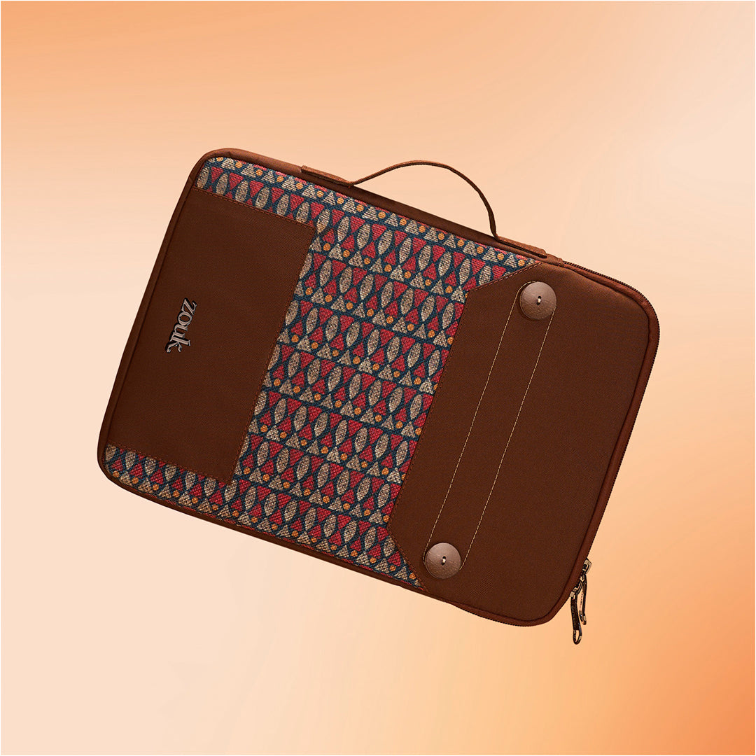Indore Mosaic Urban Laptop Sleeve - 14inch (Brown)