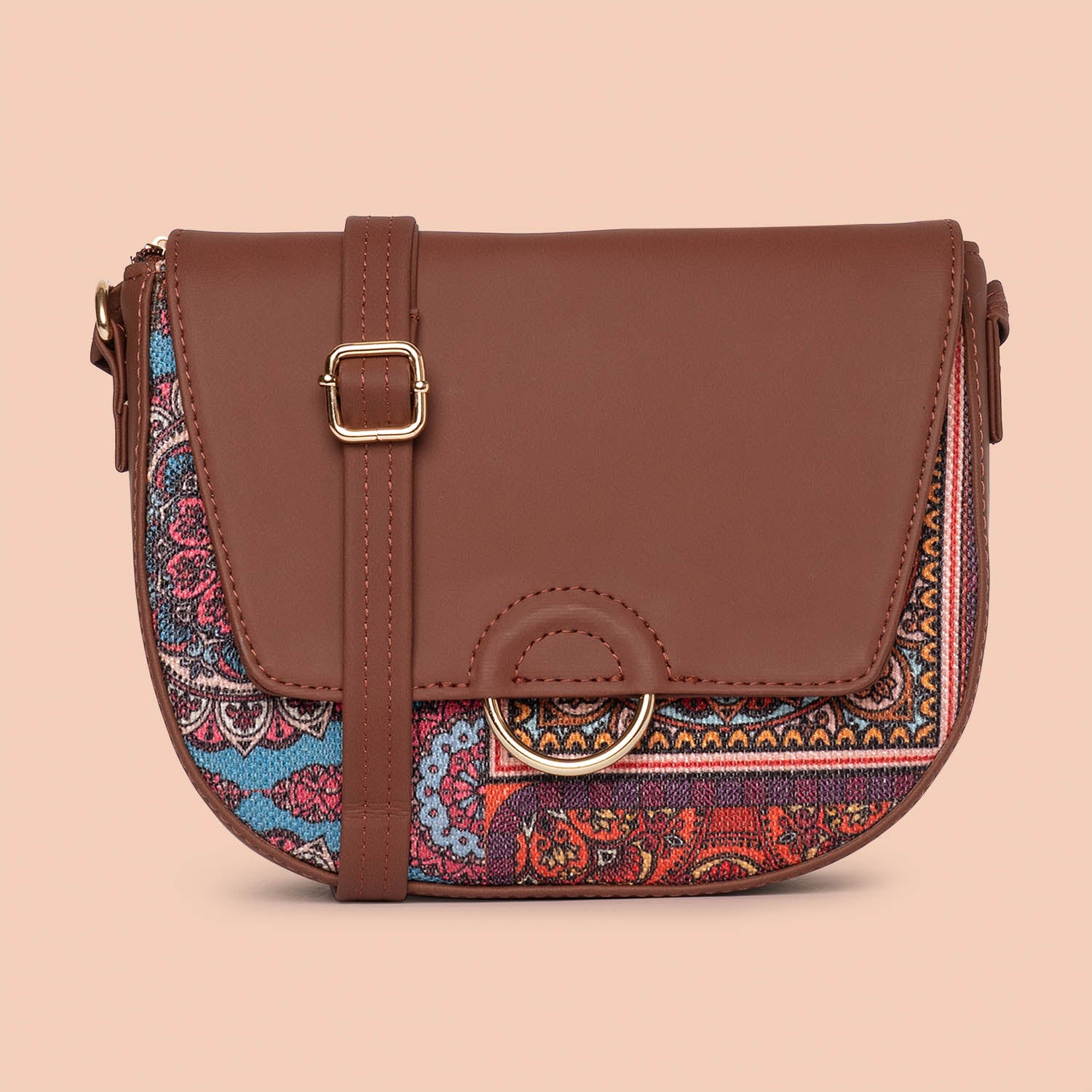 Zouk - Multicolor Mandala Print Sling Bag - female