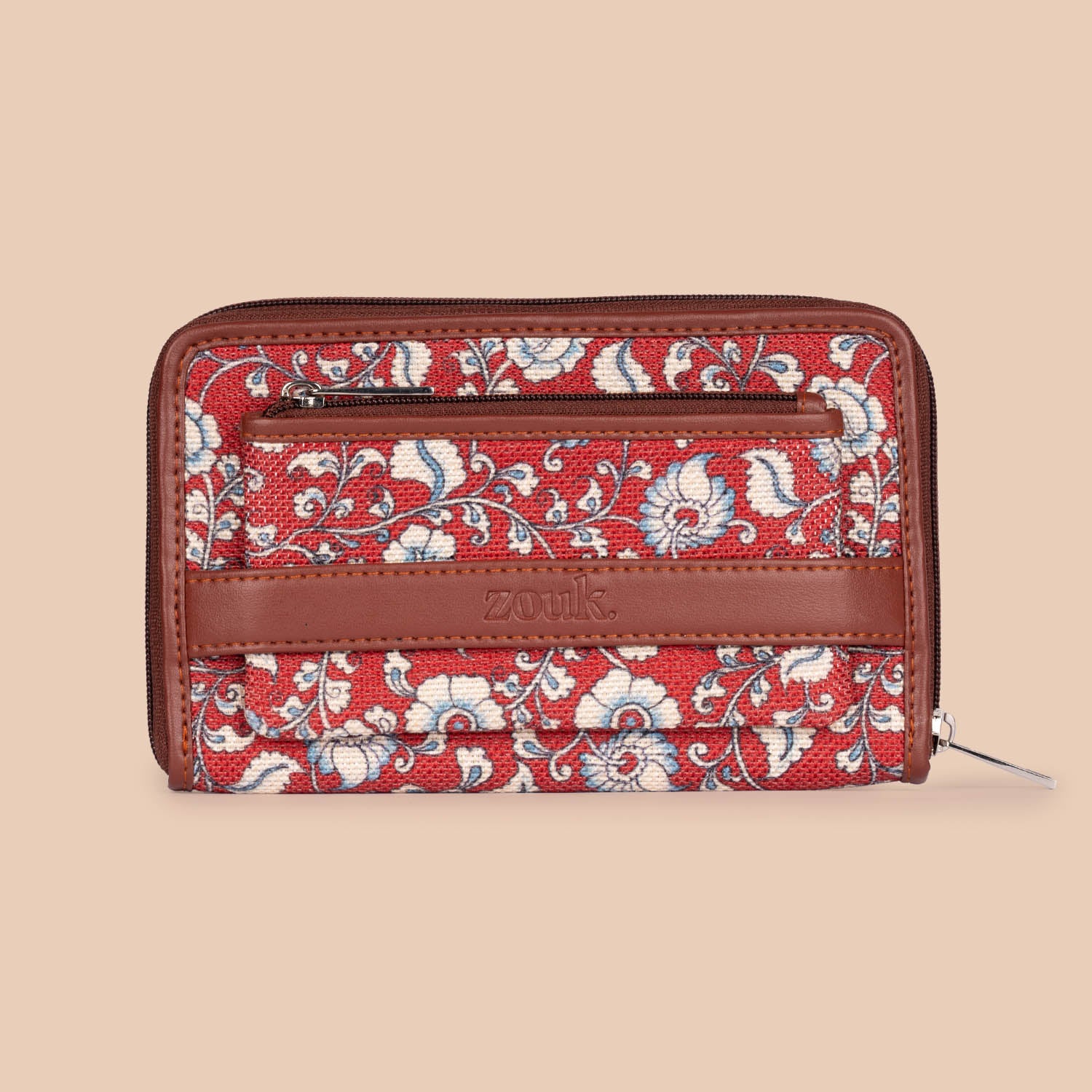 Chittoor Red Kalamkari Classic Zipper Wallet