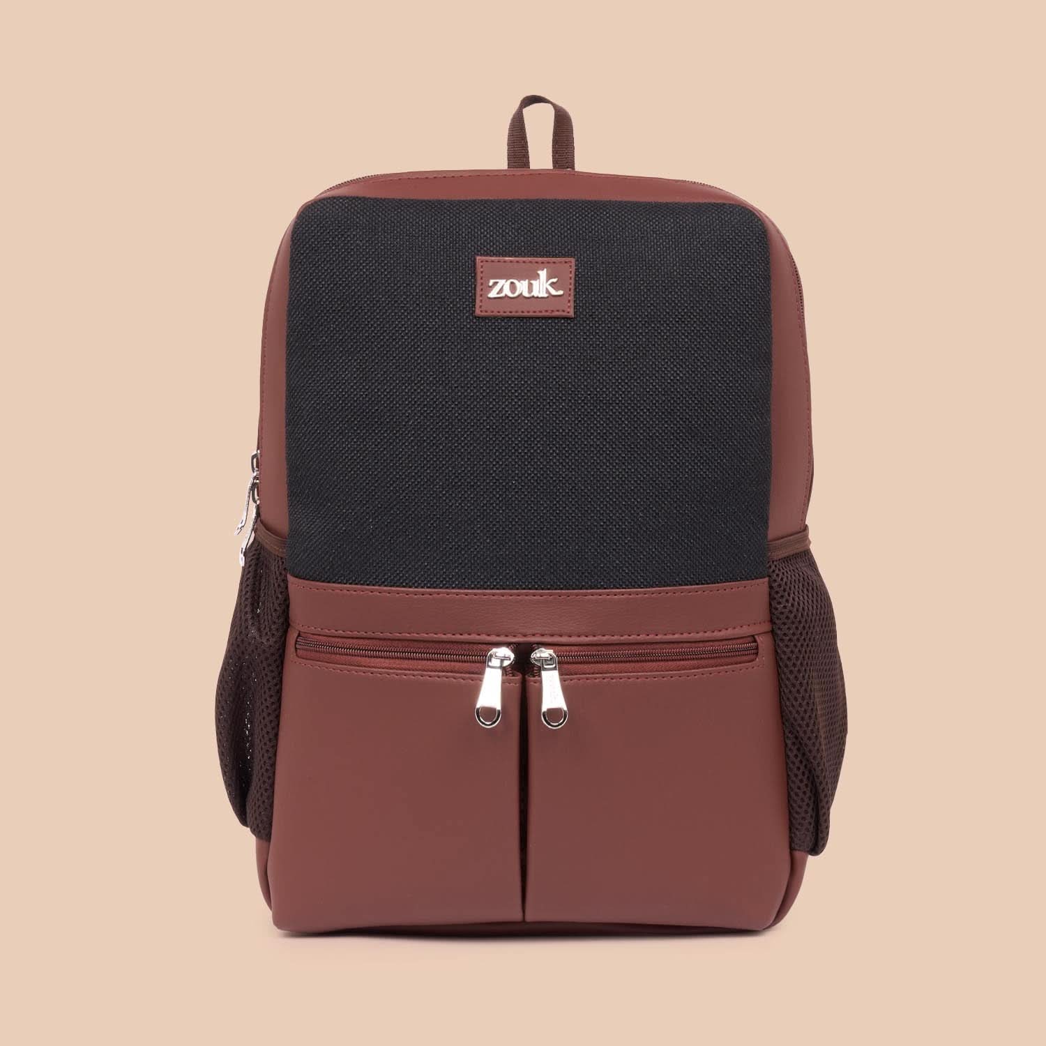 Jet Black Office Backpack (Brown) - Men's Collection