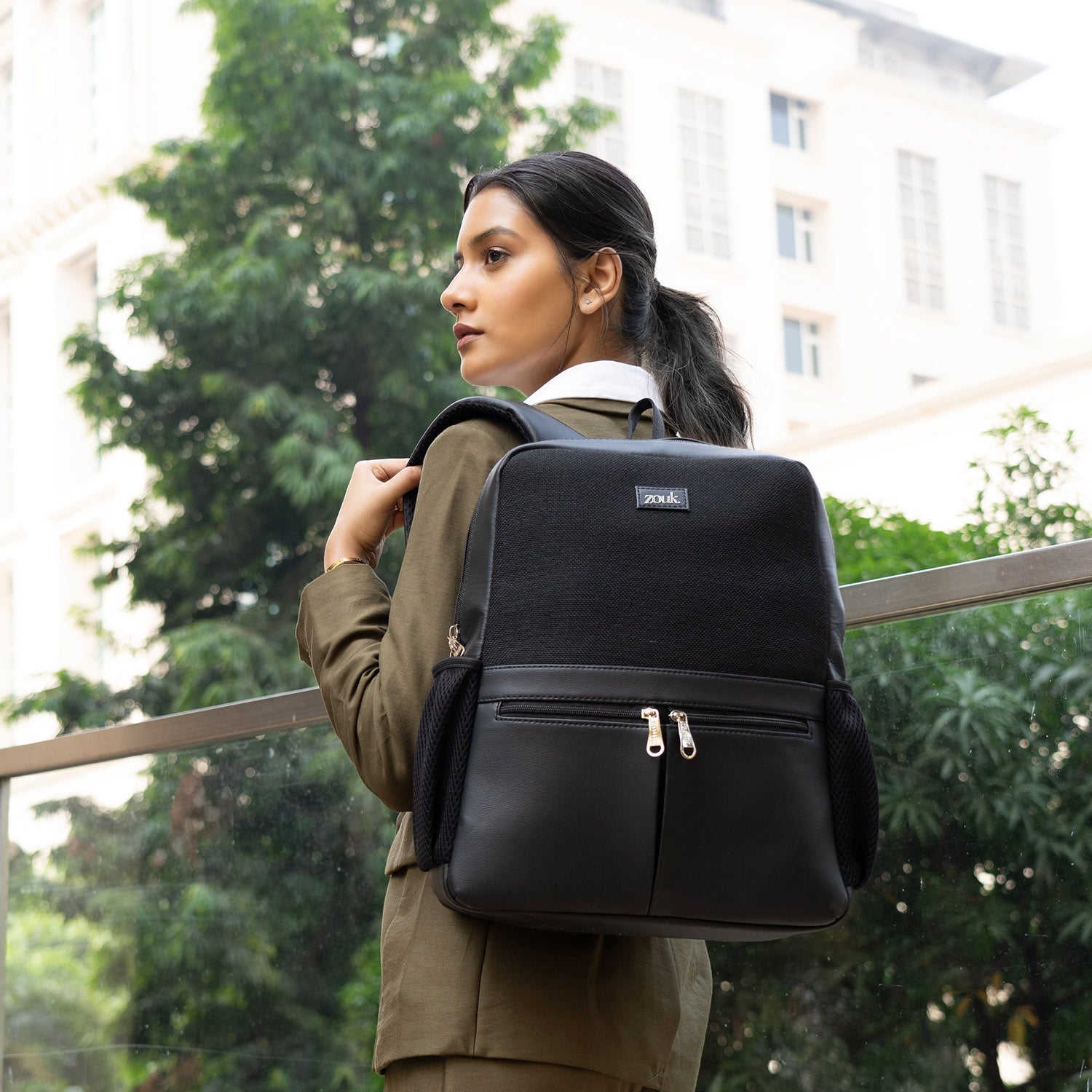 Jet Black Office Backpack - Main Image