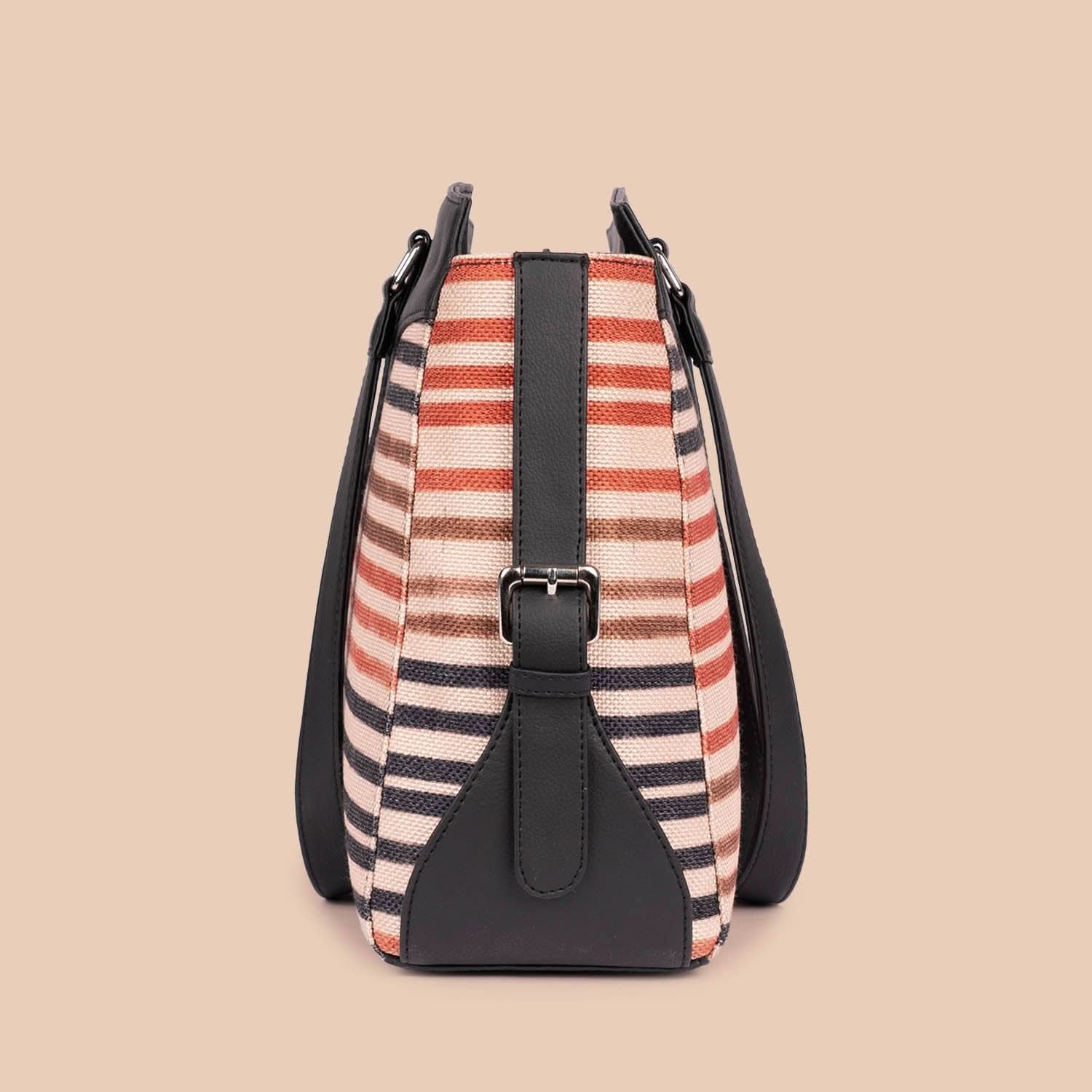 Qutub Stripes & Ikat GreRe - Women's Work Bag & Flap Sling Bag Combo