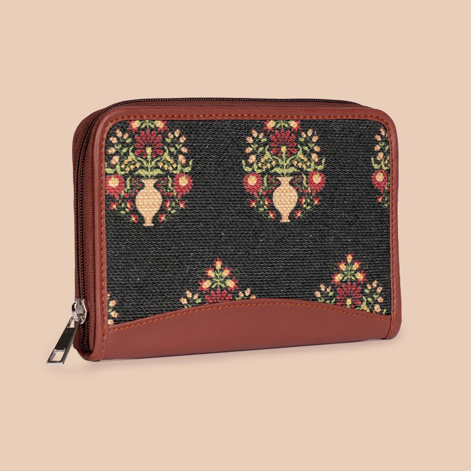 Royal Green Mogra Print Chain Wallet