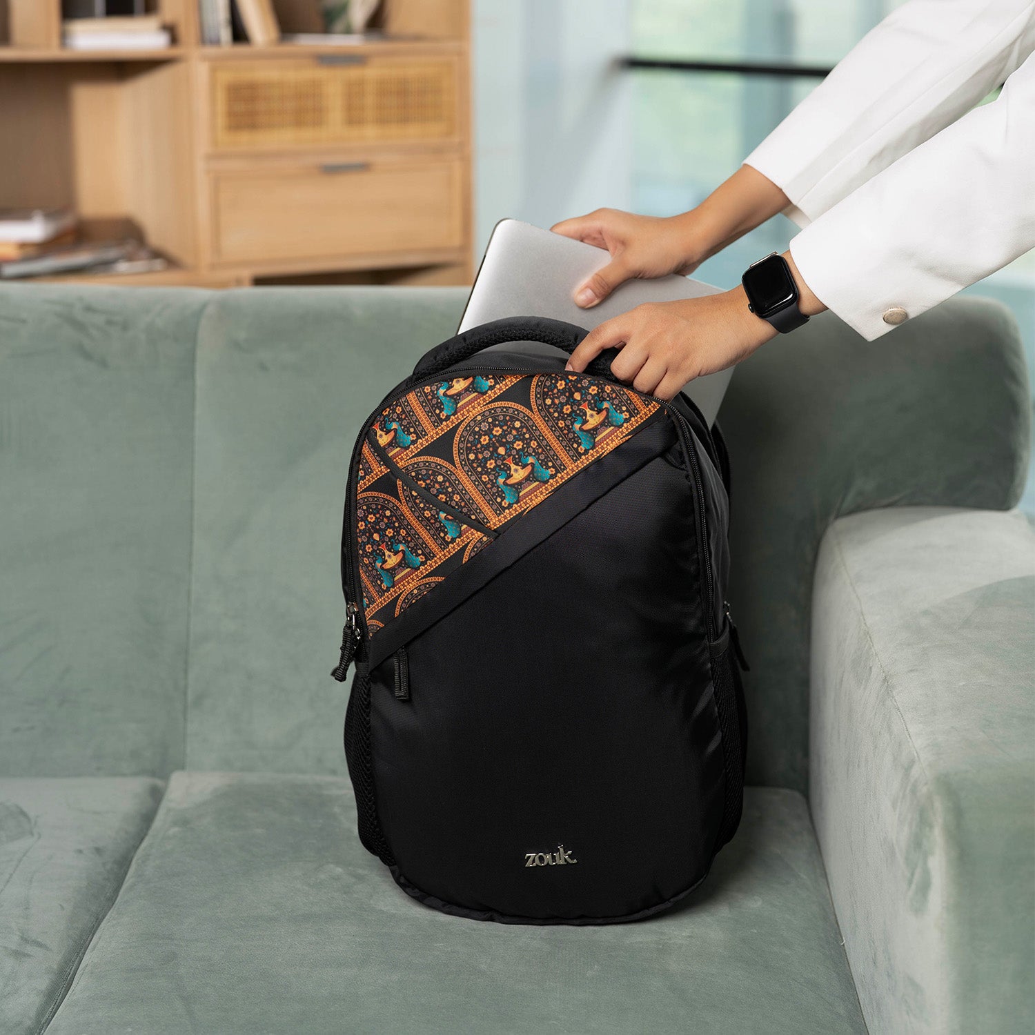 Taaran Backpack - Royal Indian Peacock Motif