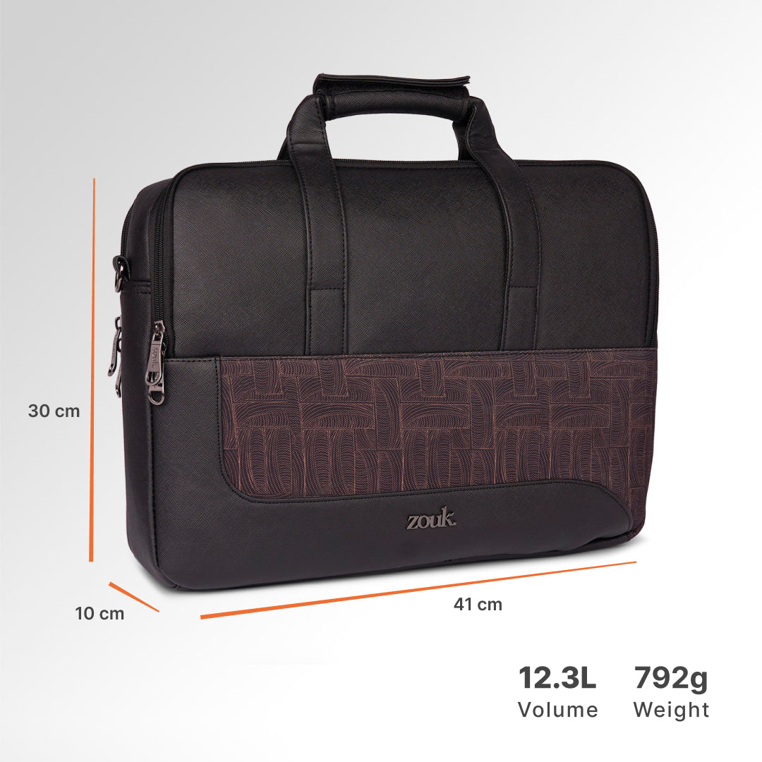 Golconda Brass Office Laptop Bag (Black)