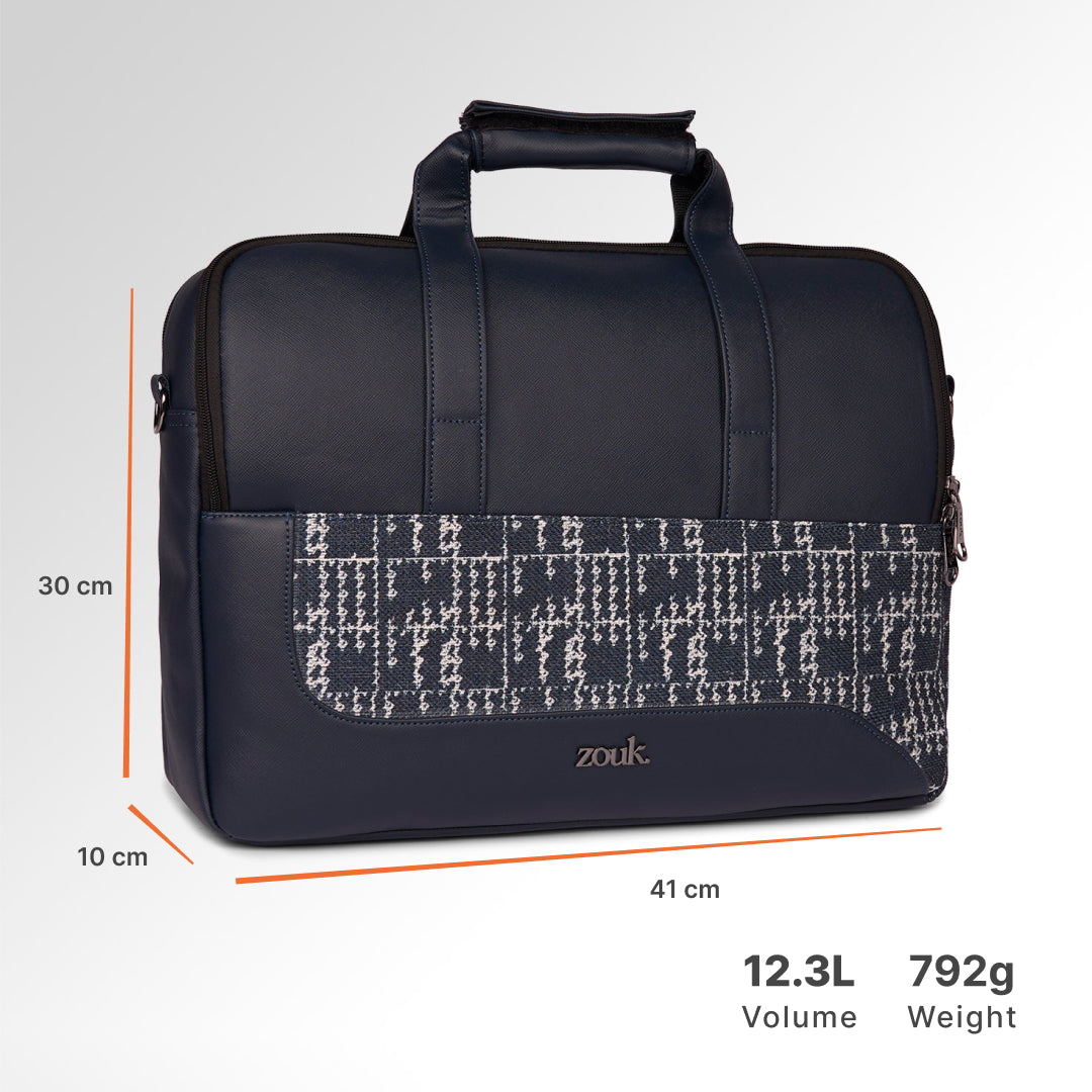 Madras Monochrome Office Laptop Bag (Blue)