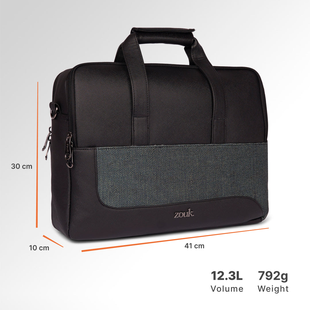 Ajmer Haze Office Laptop Bag (Black)