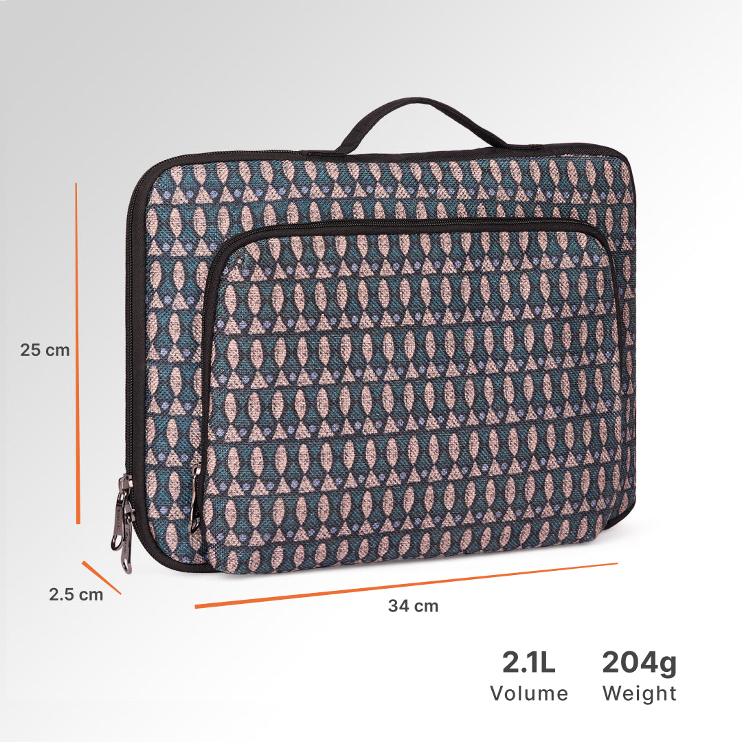 Golkonda Brass Signature Laptop Sleeve - 14inch (Brown)