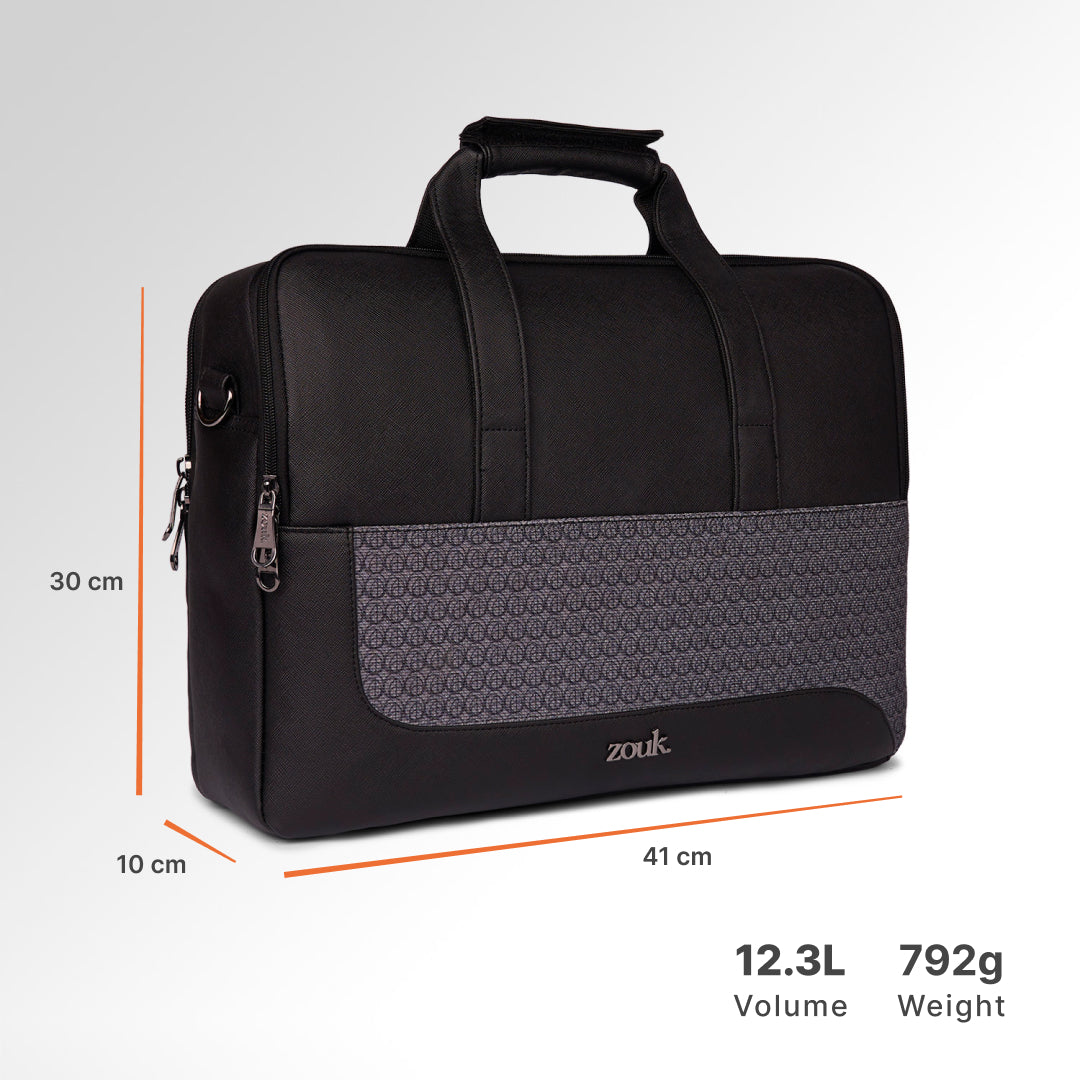 Zanskar Zenith Office Laptop Bag (Black)