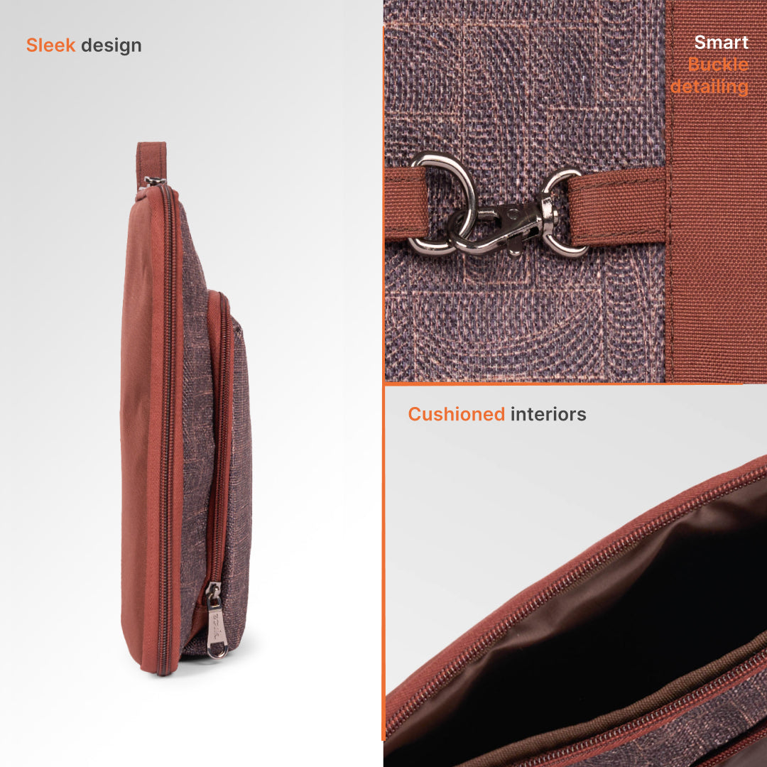 Golkonda Brass Signature Laptop Sleeve - 14inch (Brown)