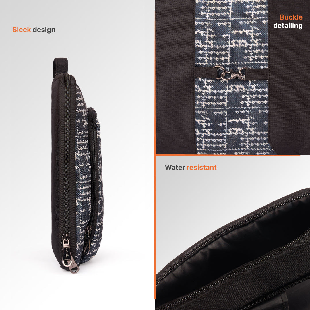 Madras Monochrome Signature Laptop Sleeve - 16inch (Black)