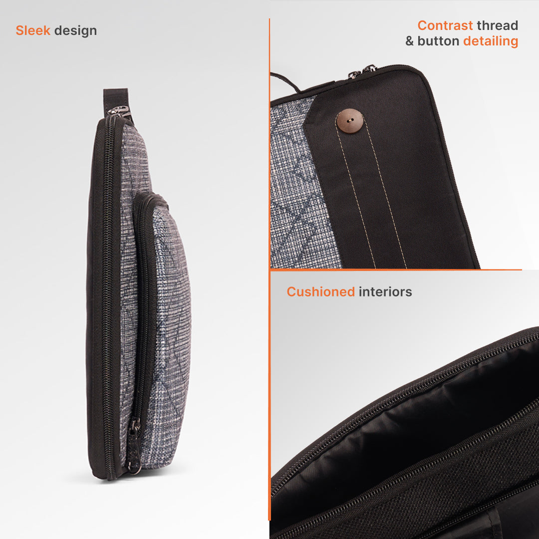 Calcutta Pixels Urban Laptop Sleeve - 15.6inch (Black)