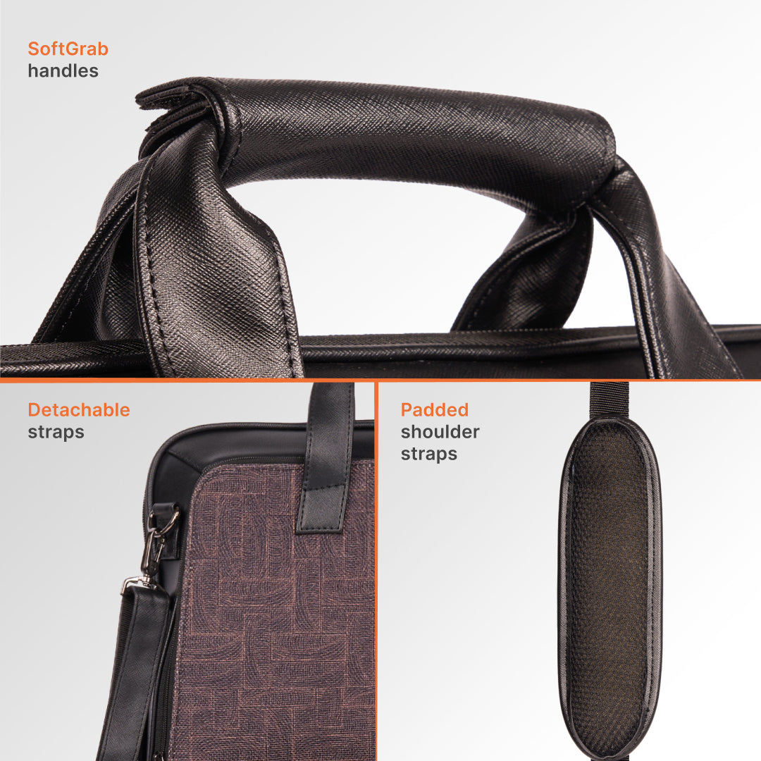 Golkonda Brass Executive Laptop Bag (Black)