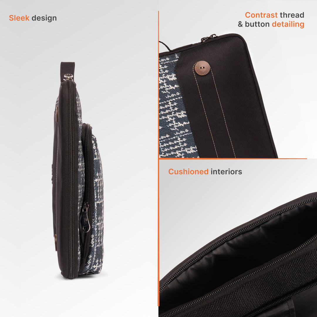 Madras Monochrome Urban Laptop Sleeve - 15.6inch (Black)