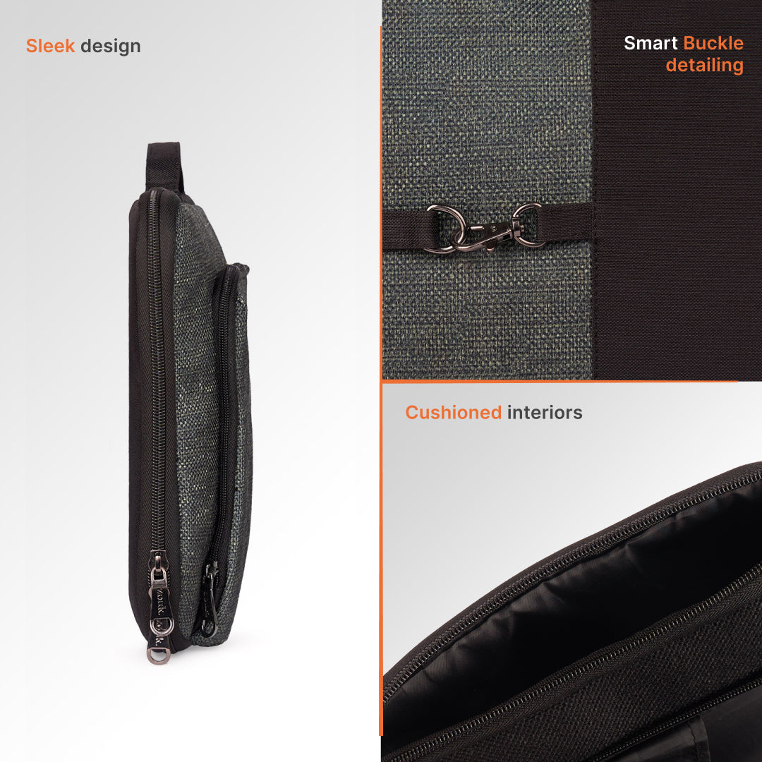 Madras Monochrome Signature Laptop Sleeve - 14inch (Black)