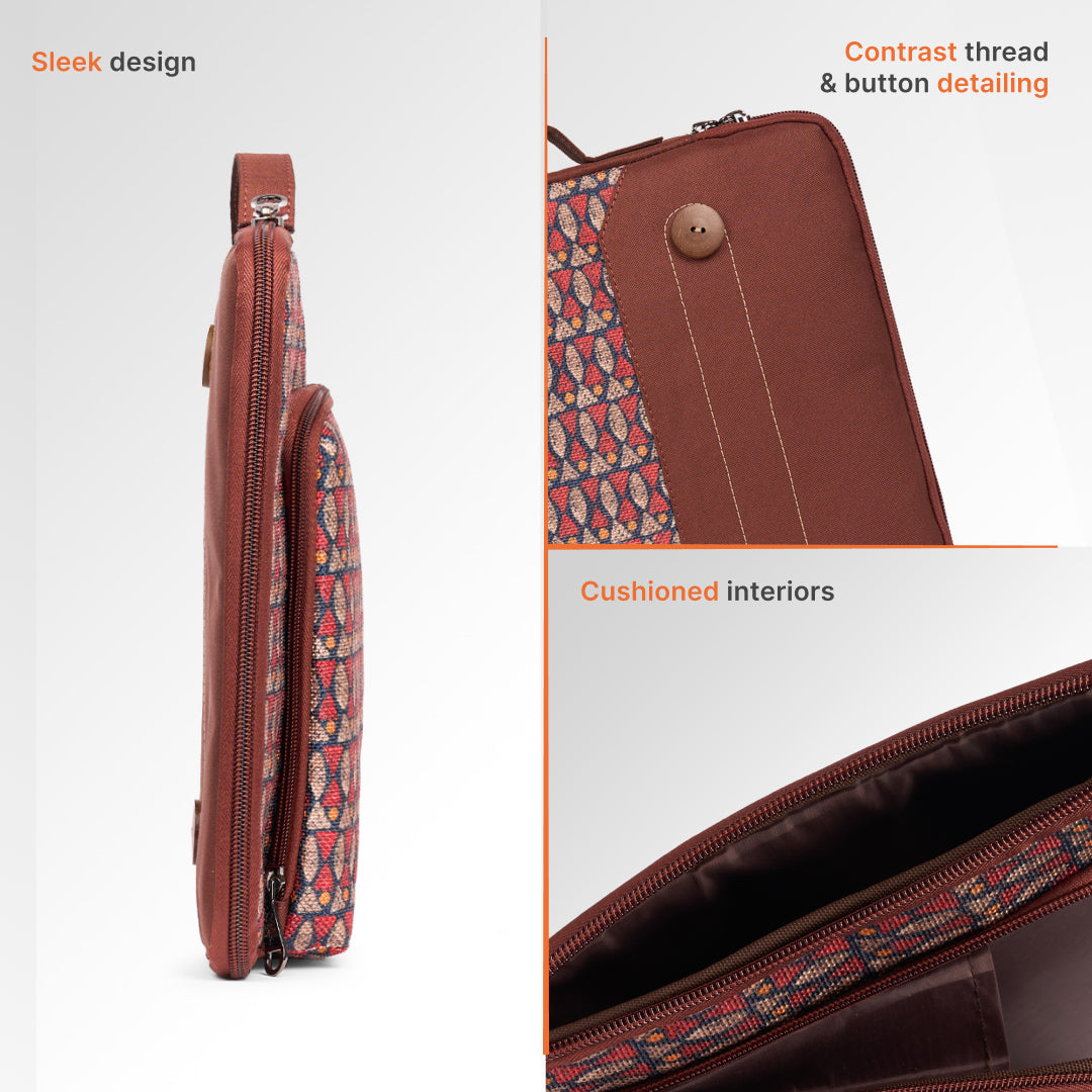 Indore Mosaic Urban Laptop Sleeve - 15.6inch (Brown)