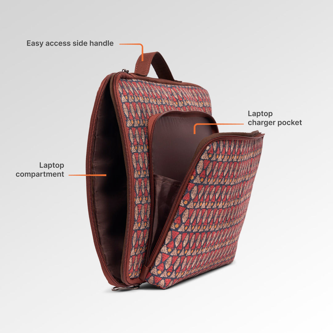 Indore Mosaic Urban Laptop Sleeve - 14inch (Brown)