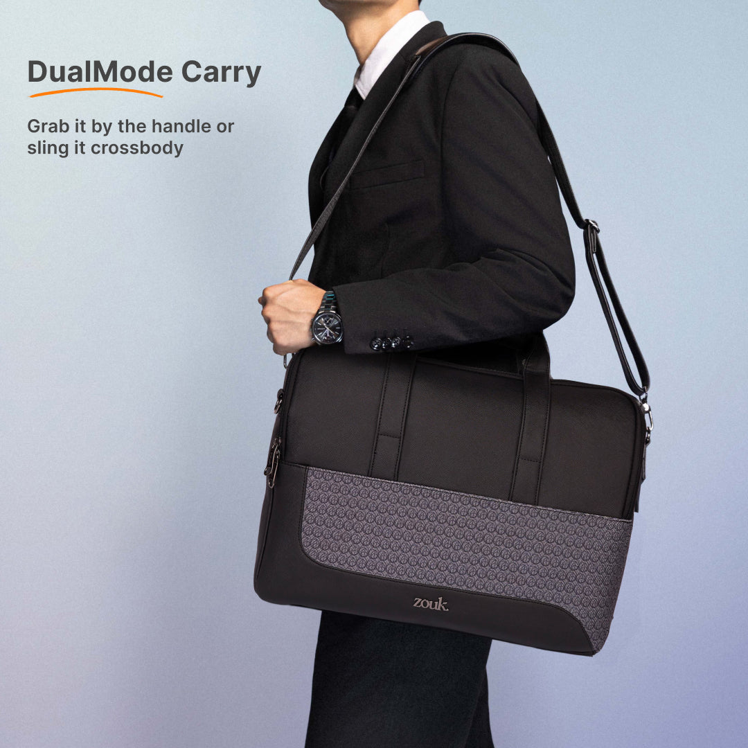 Zanskar Zenith Office Laptop Bag (Black)