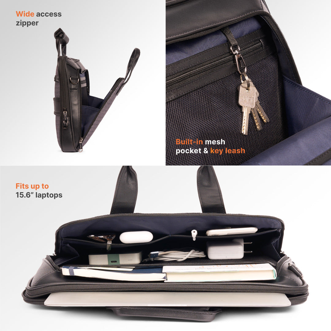 Zanskar Zenith Executive Laptop Bag (Black)