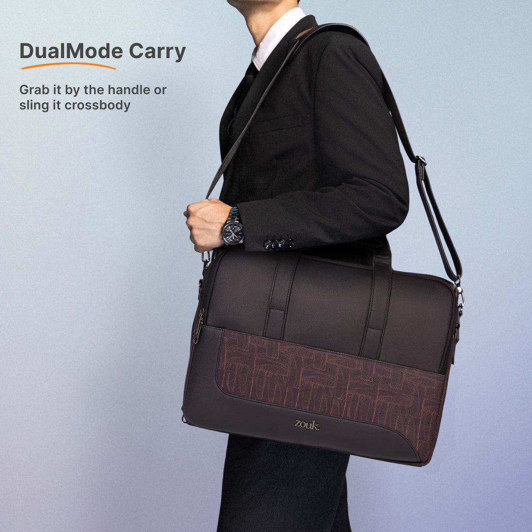 Golconda Brass Office Laptop Bag (Black)