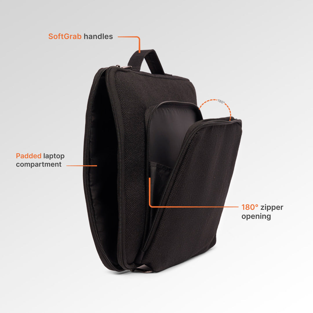 Jet Black Signature Laptop Sleeve - 14inch (Black)