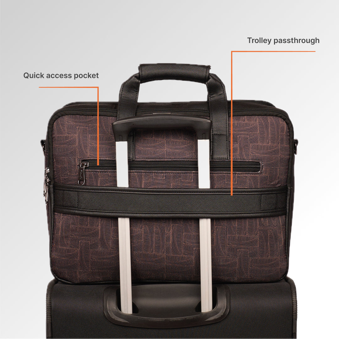 Golconda Brass Office Laptop Bag (Black)