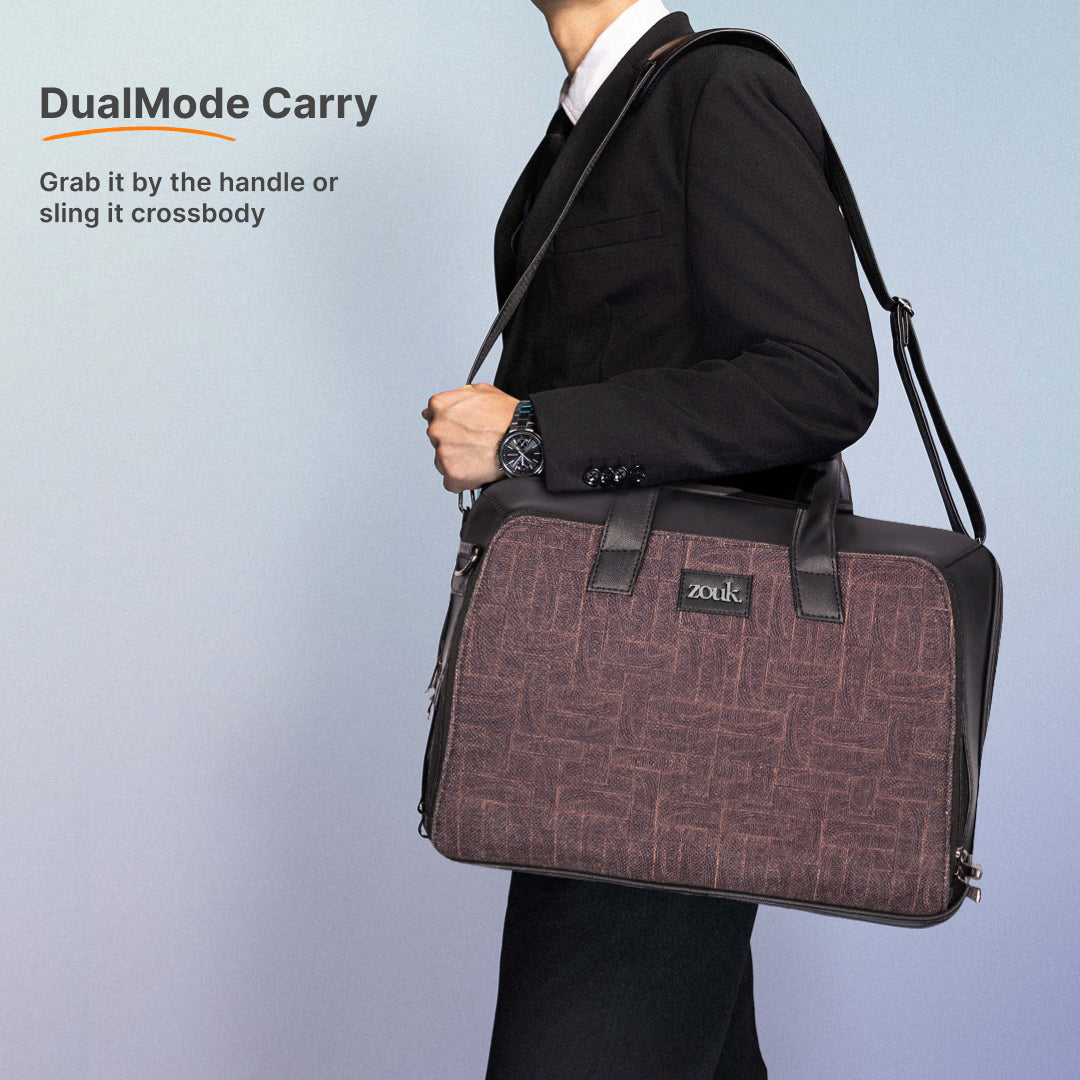 Golkonda Brass Executive Laptop Bag (Black)