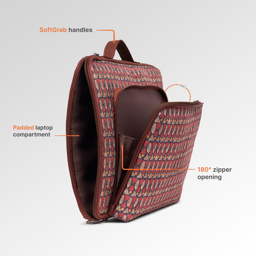 Indore Mosaic Signature Laptop Sleeve - 16inch (Brown)
