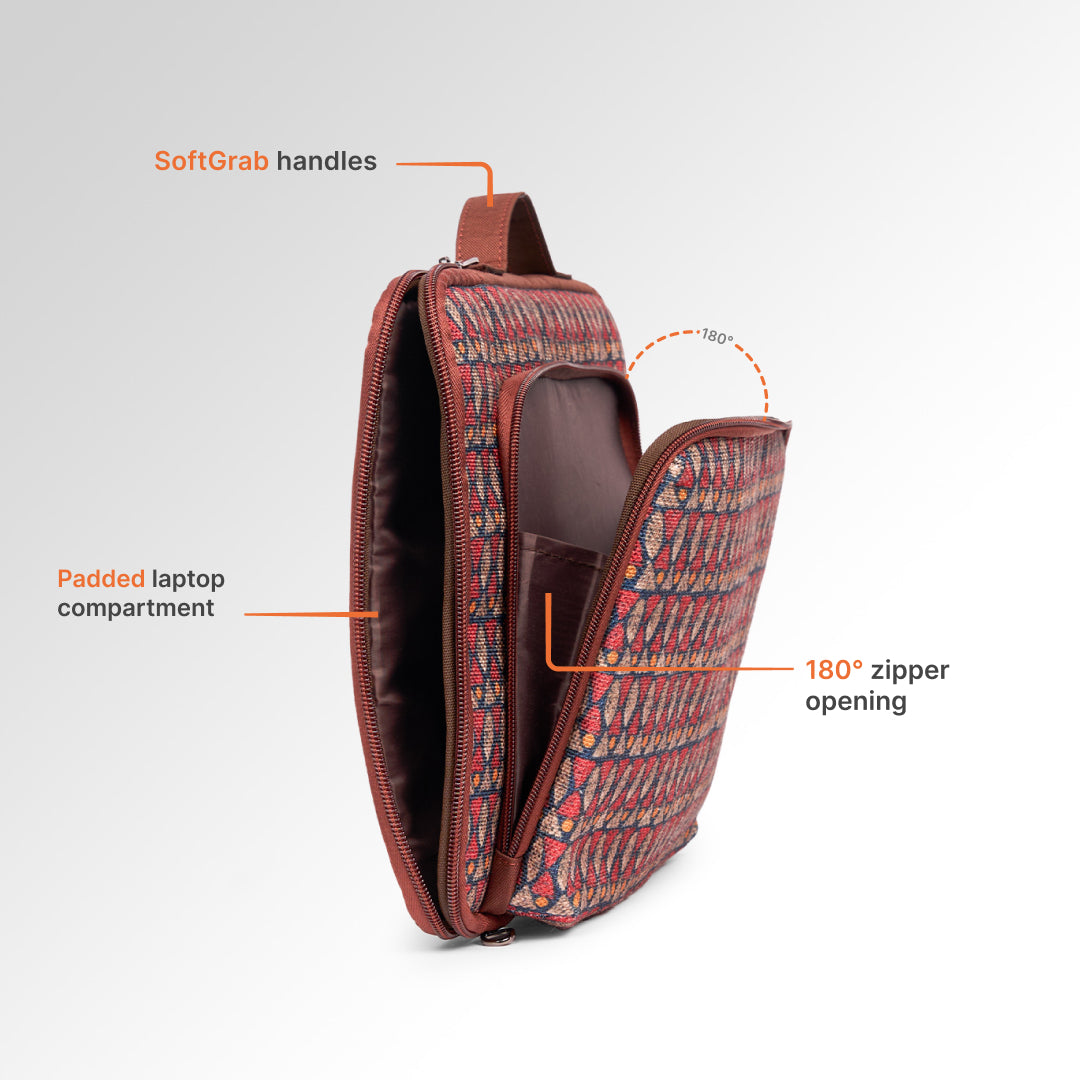 Indore Mosaic Urban Laptop Sleeve - 15.6inch (Brown)