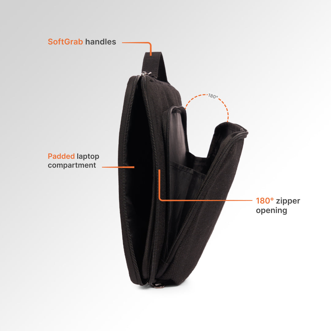 Jet Black Urban Laptop Sleeve - 15.6inch (Black)