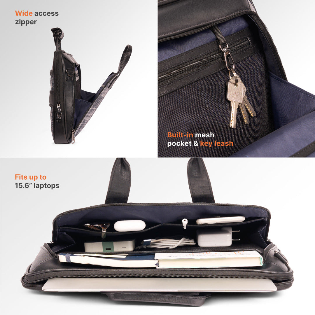 Leh Grit Executive Laptop Bag (Black)