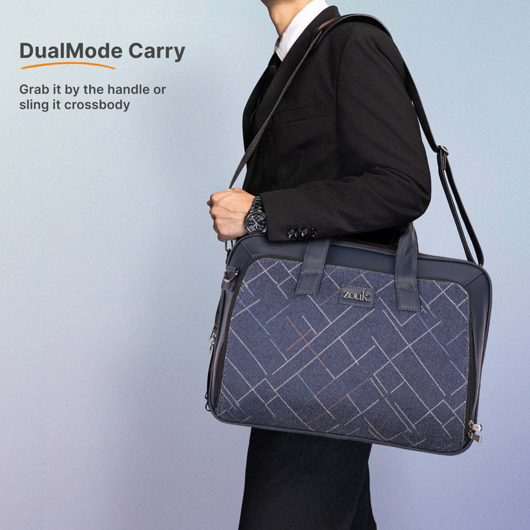 Bombay Tartan Executive Laptop Bag (Blue)