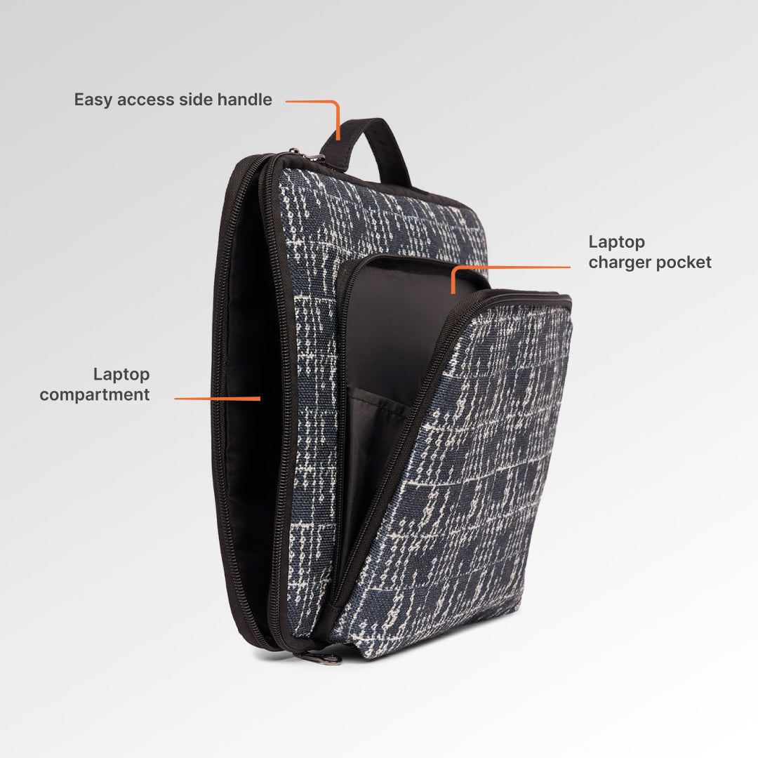 Madras Monochrome Signature Laptop Sleeve - 16inch (Black)