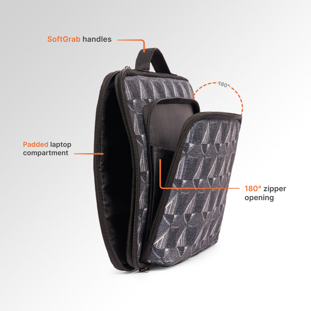 Kochi Carbon Urban Laptop Sleeve - 15.6inch (Black)