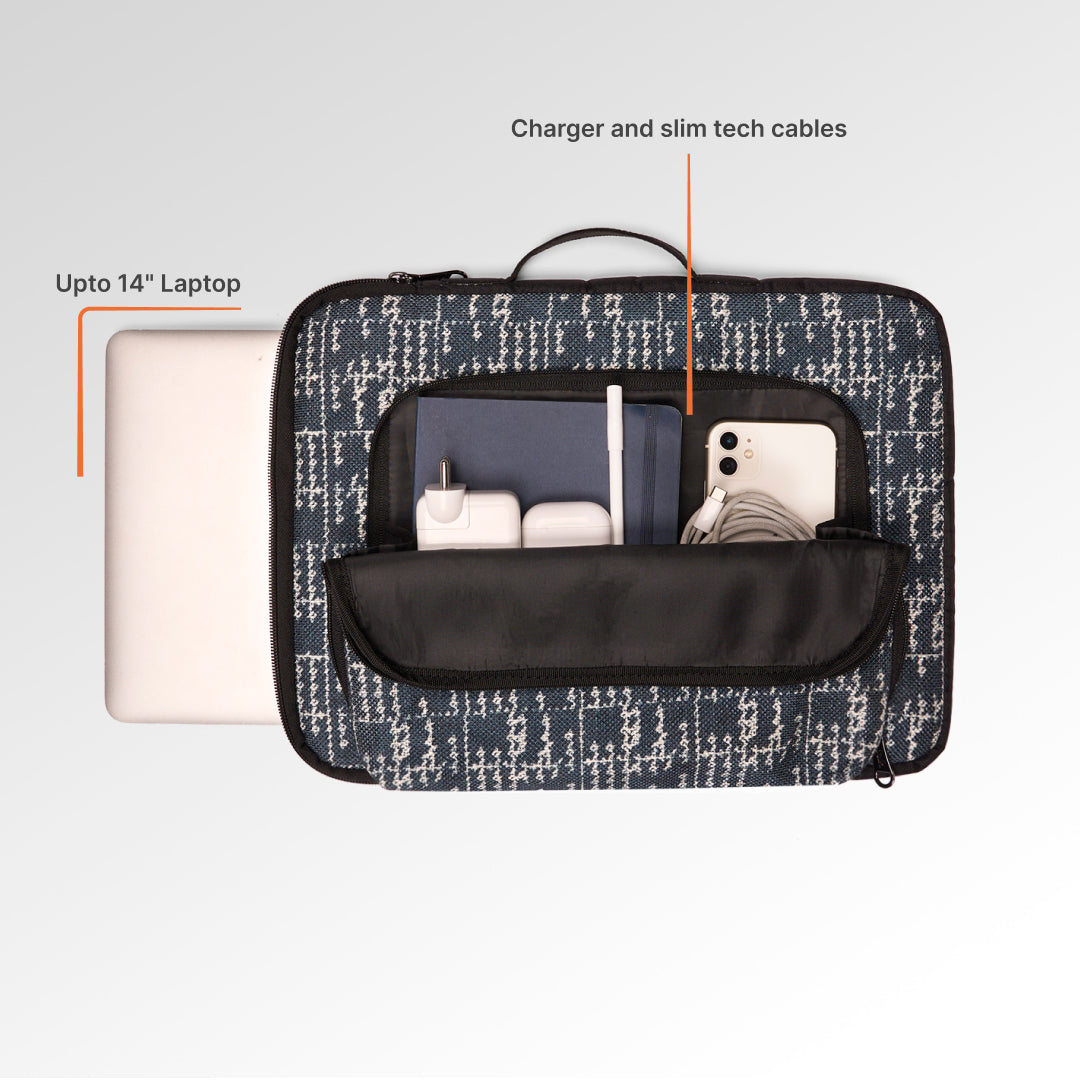 Madras Monochrome Urban Laptop Sleeve - 14inch (Black)