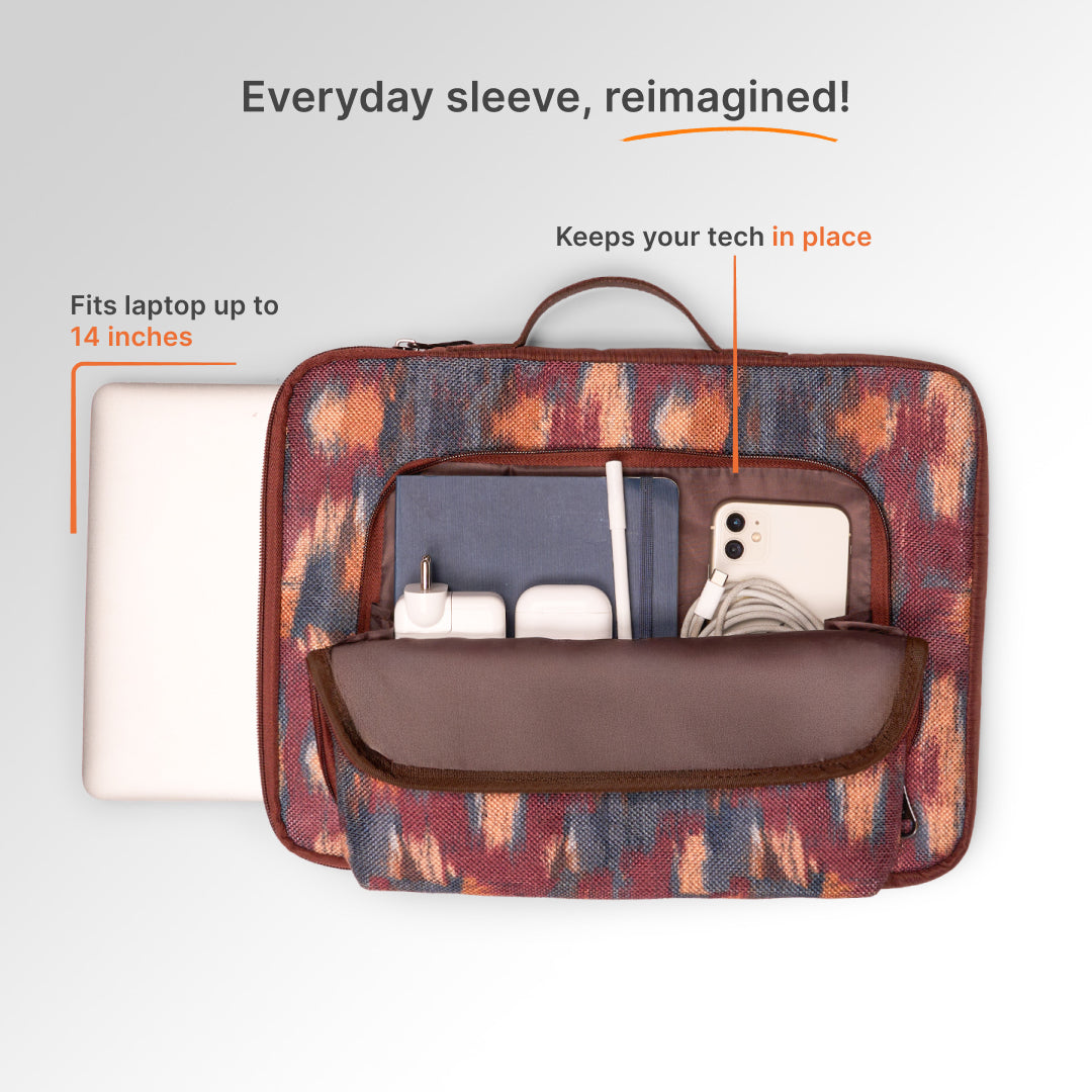 Ajanta Allure Signature Laptop Sleeve - 14inch (Brown)
