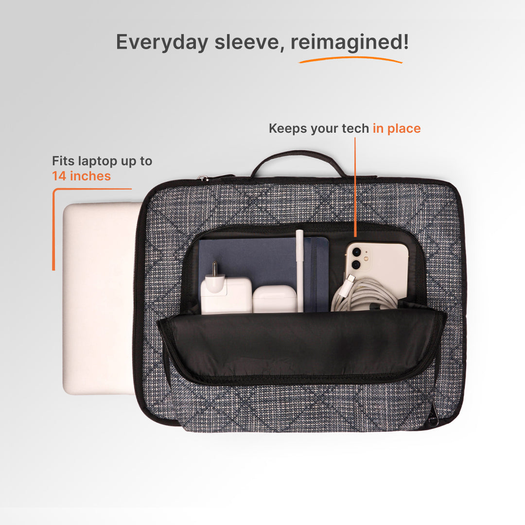 Calcutta Pixels Signature Laptop Sleeve - 14inch (Black)