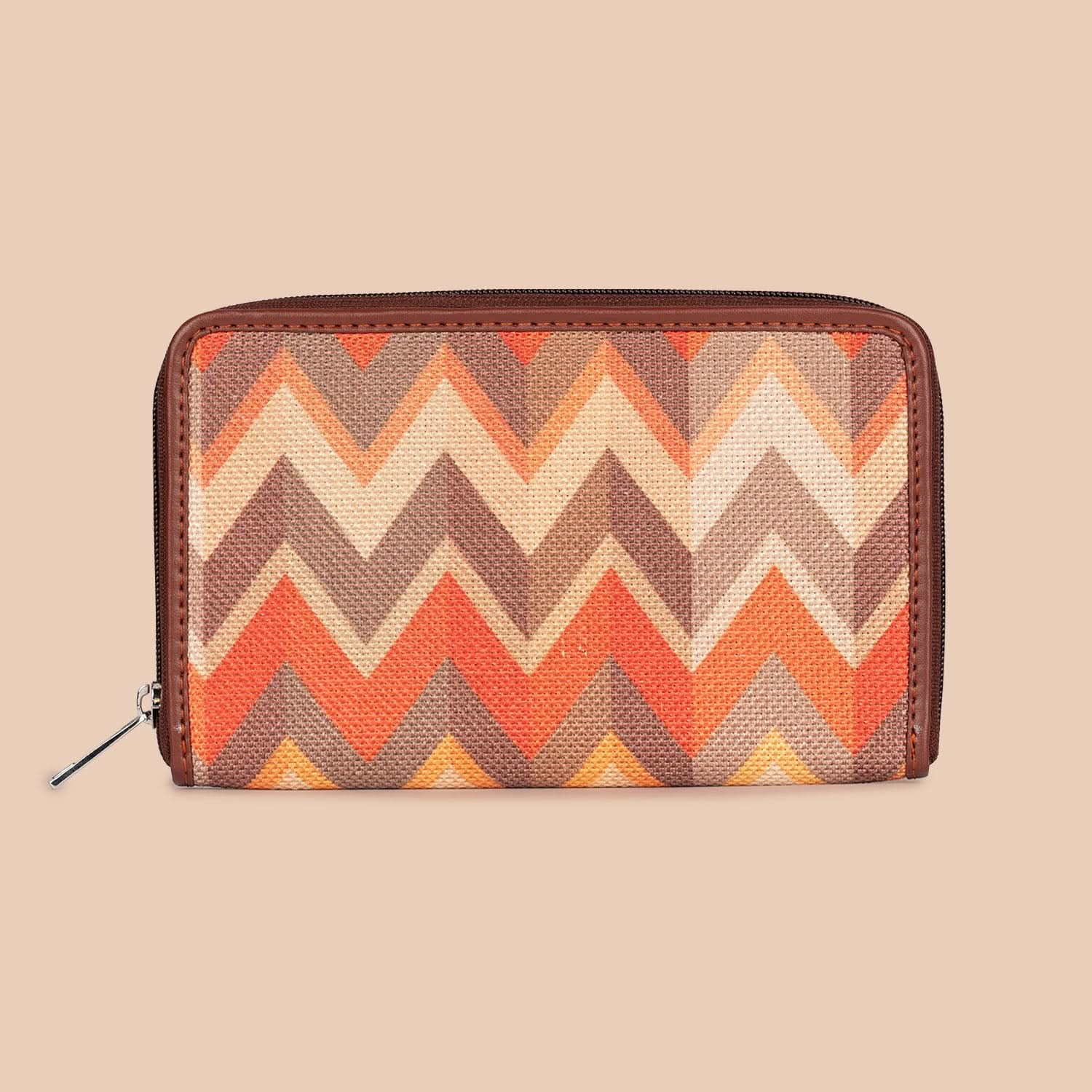 Mughal Motif & Tidal Wave - Women's Office Bag & Classic Zipper Wallet Combo