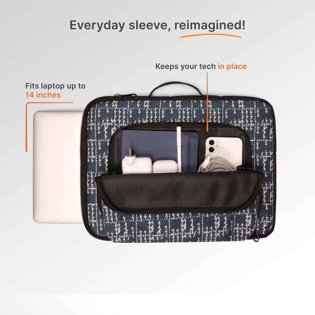 Madras Monochrome Signature Laptop Sleeve - 14inch (Black)