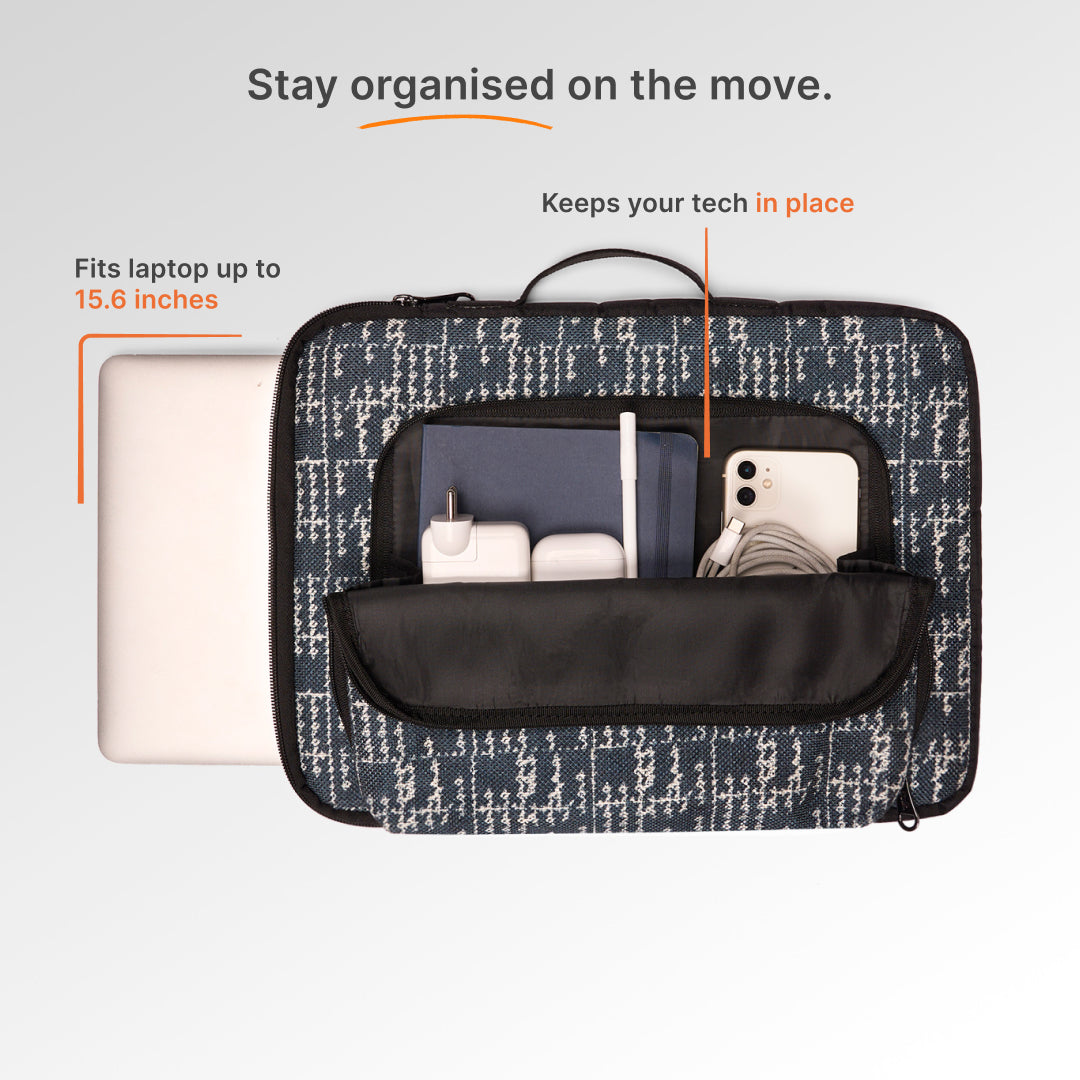 Madras Monochrome Urban Laptop Sleeve - 15.6inch (Black)