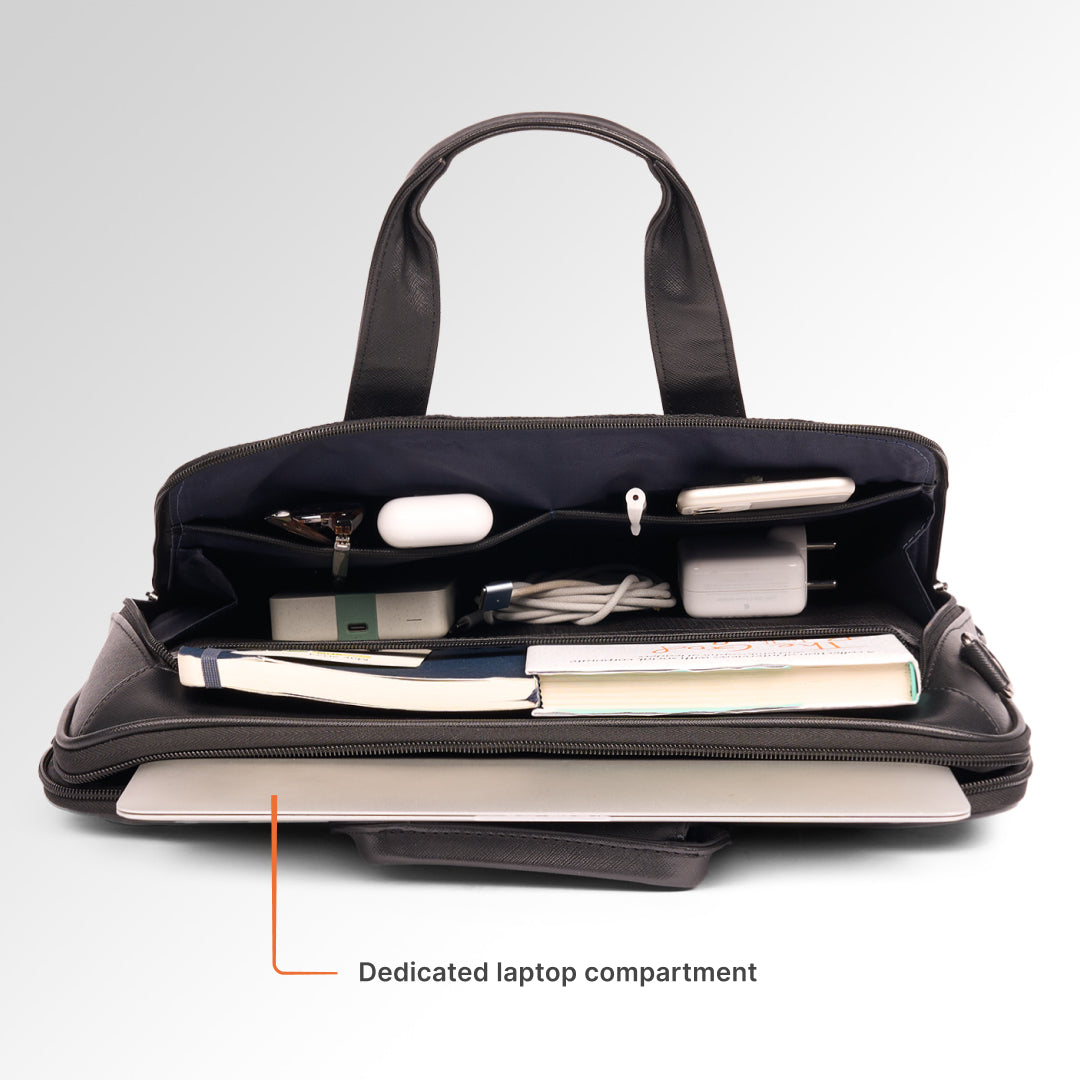 Golkonda Brass Executive Laptop Bag (Black)