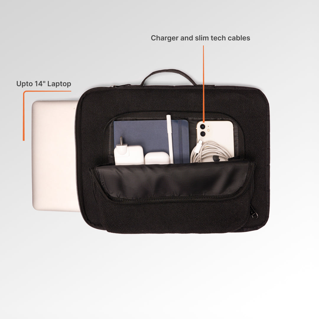 Jet Black Urban Laptop Sleeve - 14inch (Black)