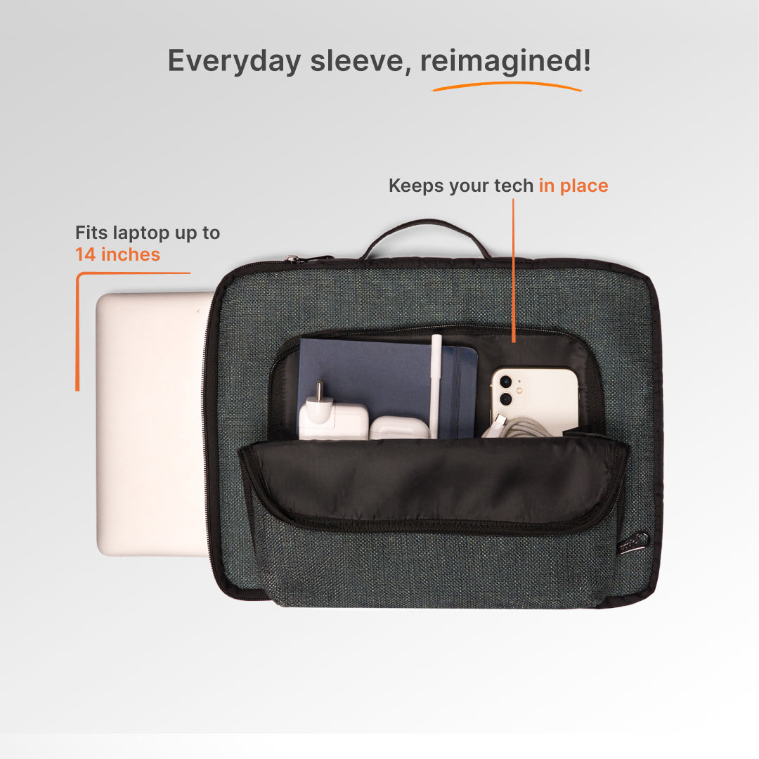 Madras Monochrome Signature Laptop Sleeve - 14inch (Black)