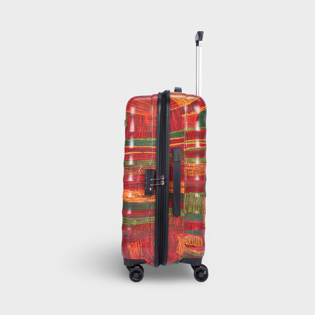 Indus Lattice Red Amorah Trolley Bag (Cabin)