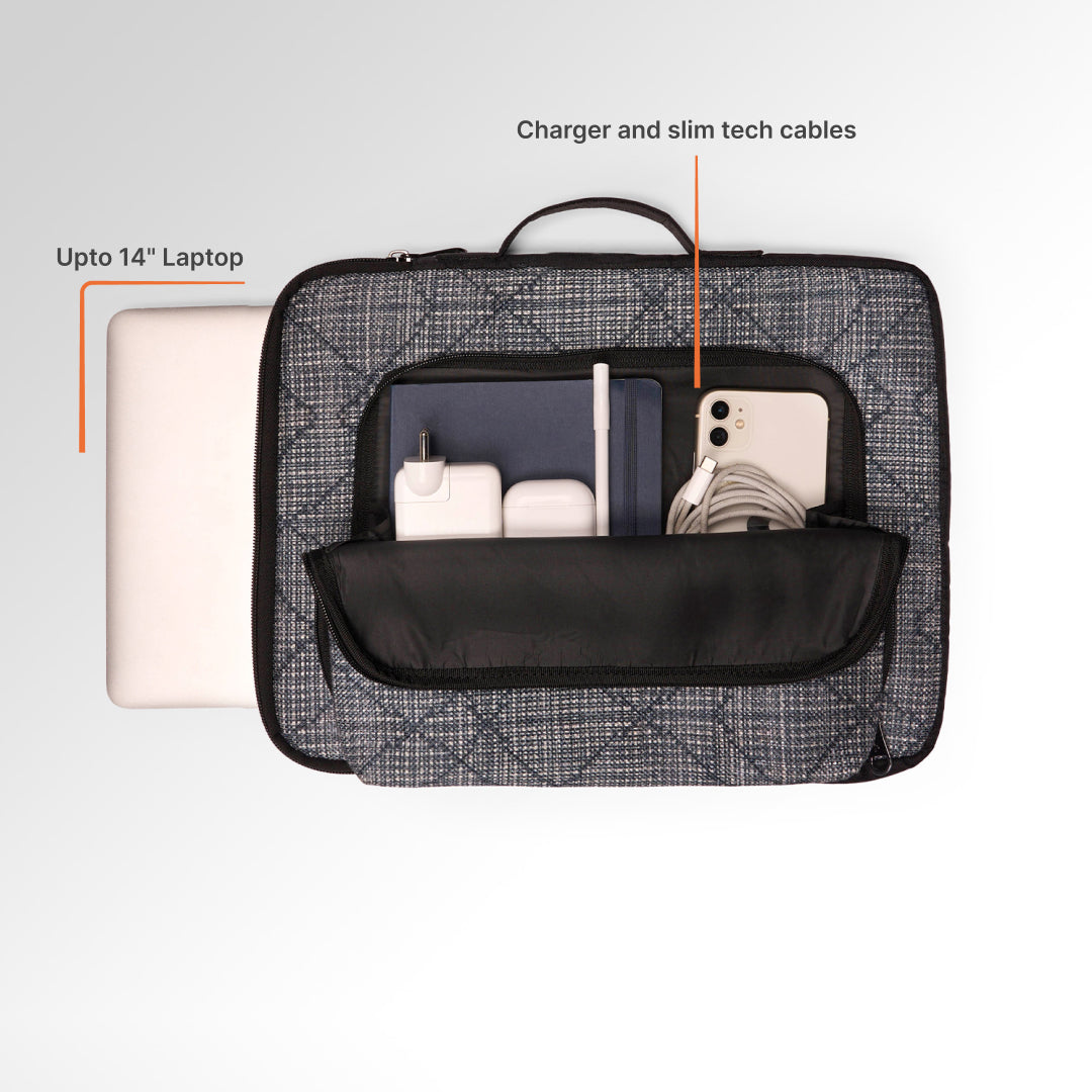 Calcutta Pixels Urban Laptop Sleeve - 14inch (Black)