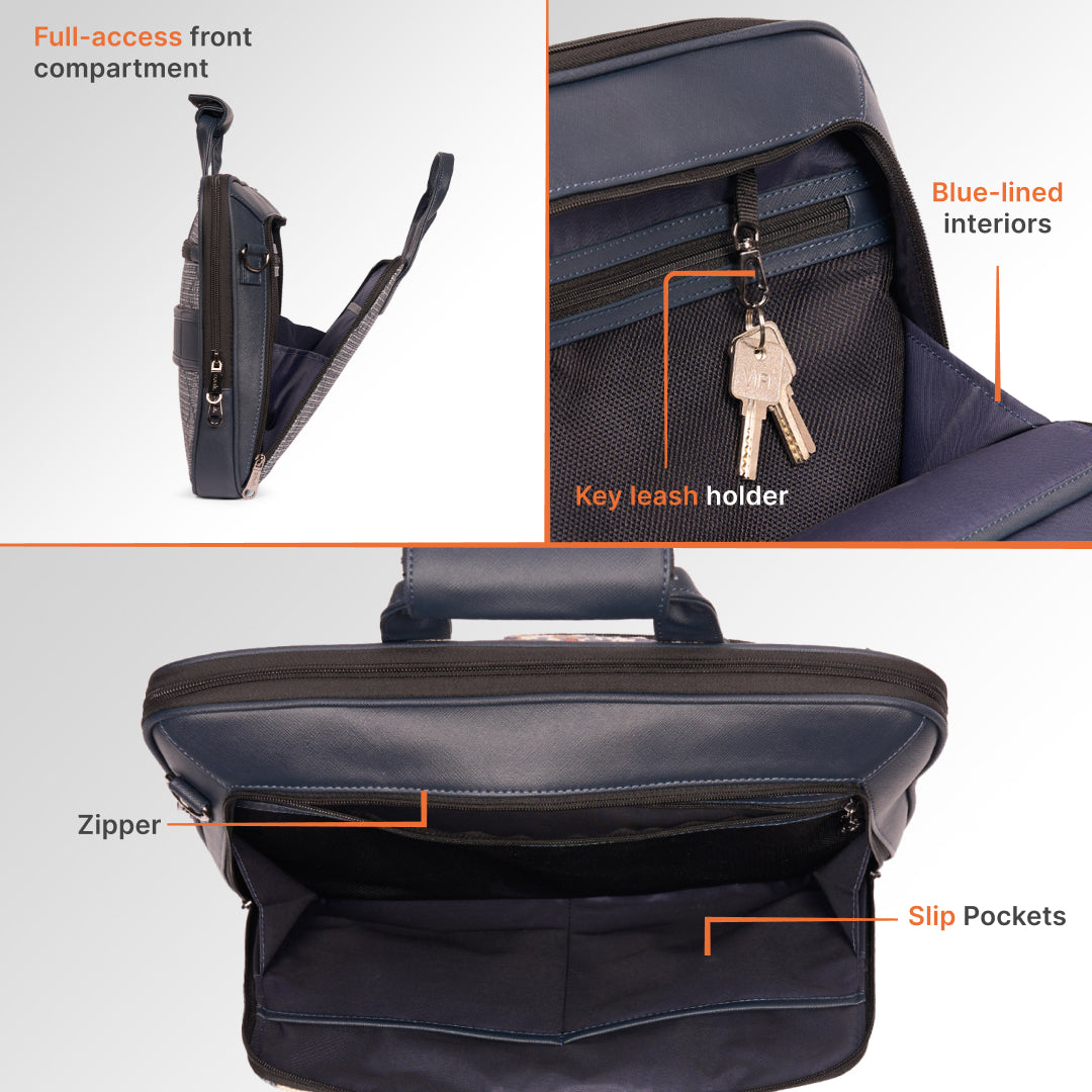 Calcutta Pixels Executive Laptop Bag (Blue)