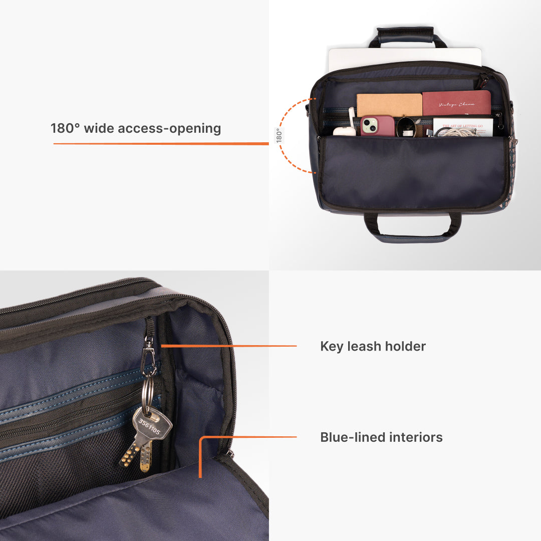 Bombay Tartan Office Laptop Bag (Blue)